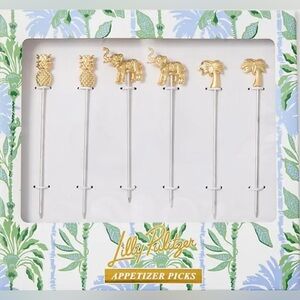 Lilly Pulitzer Gold and Silver Appetizer Picks